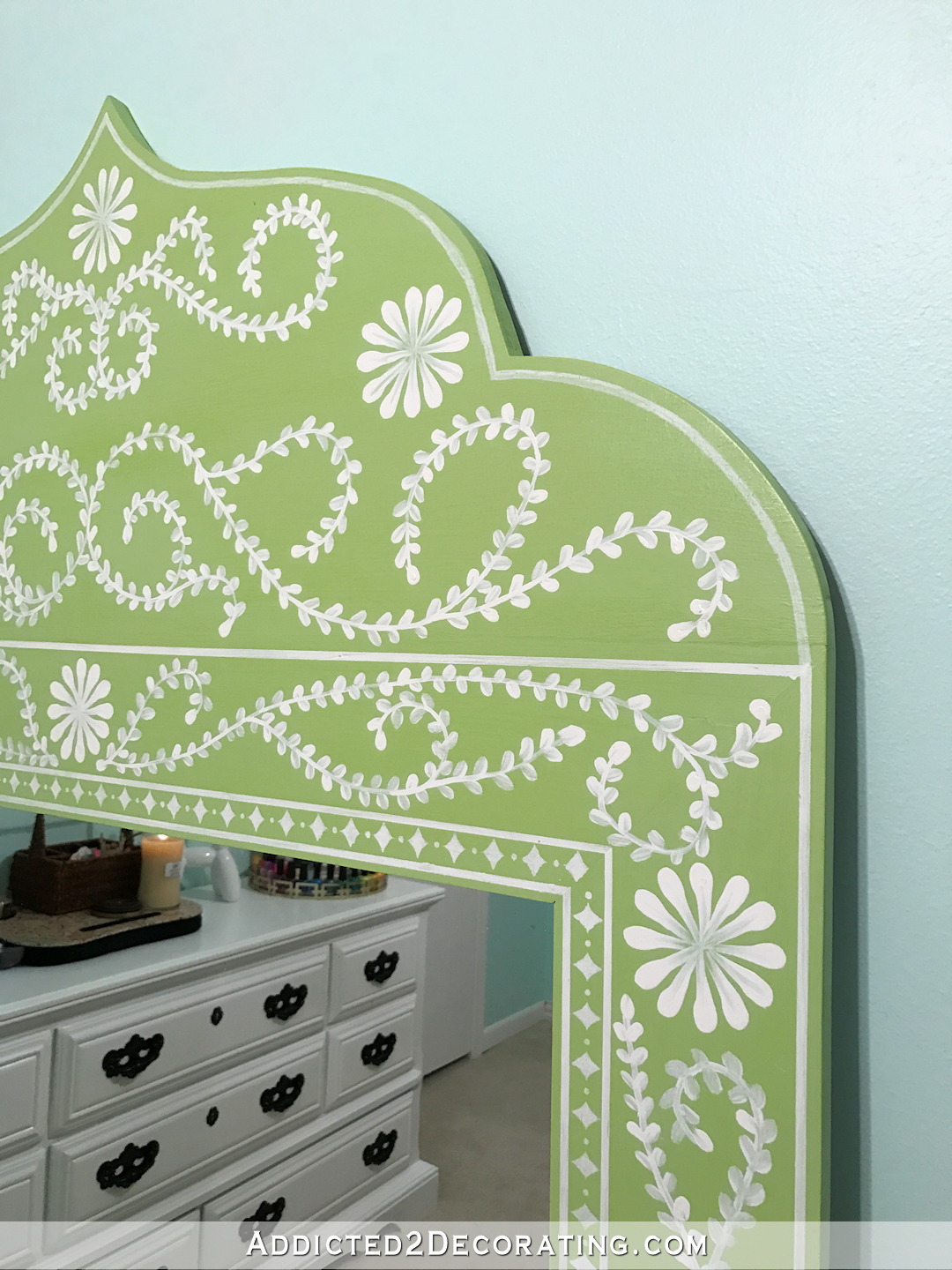 DIY Hand Painted Framed Full-Length Mirror