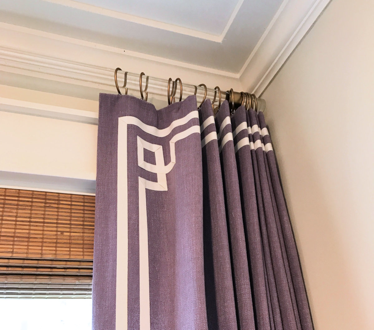 DIY Greek Key Trim Curtains (Video: Create A Greek Key Design With Twill Tape Or Ribbon)