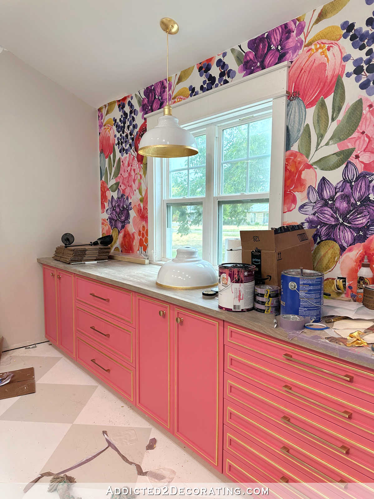 The Gold Leafed Cabinets (On The Mural Wall) Are Finished!