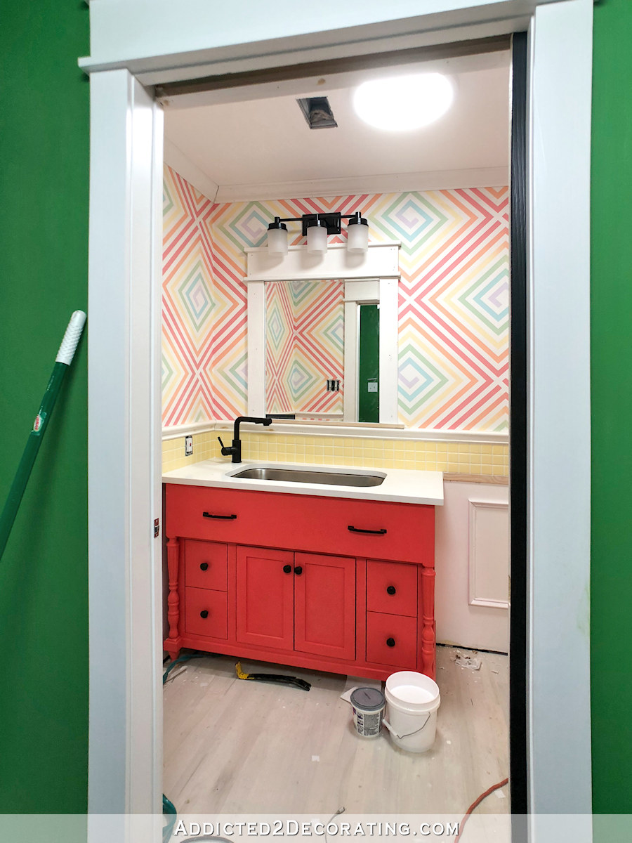 Half Bath Progress — The Tile Is Finished!