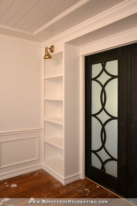 DIY Pocket Door Bookcases – Finished!